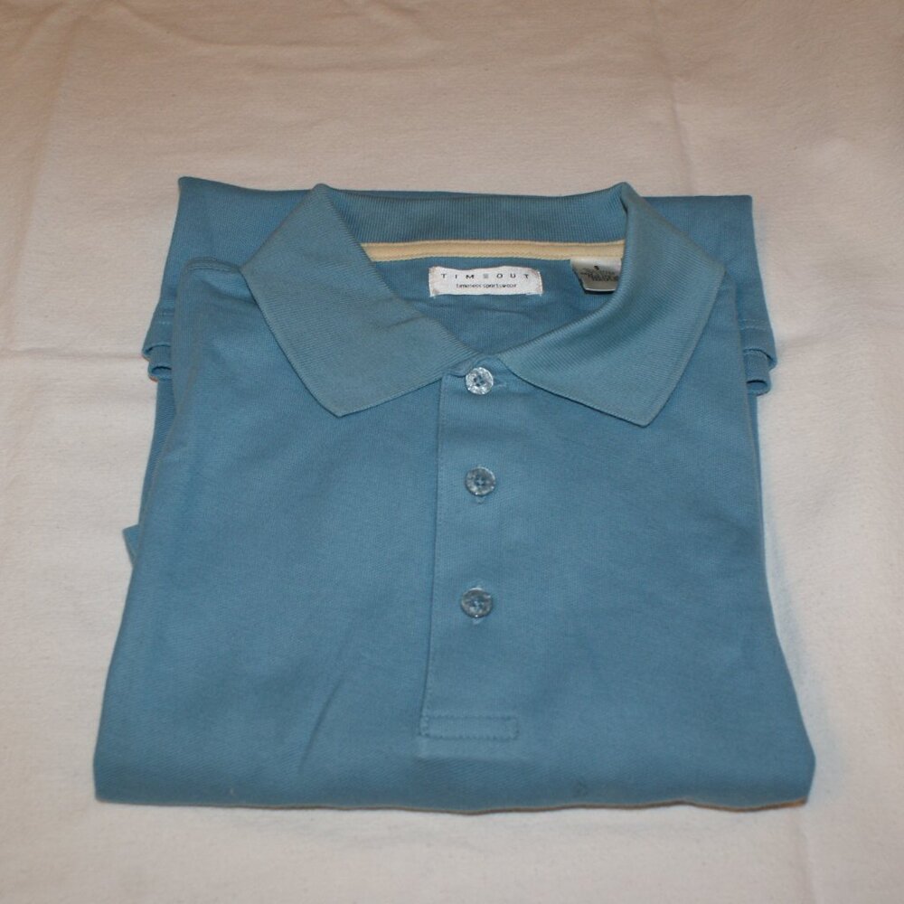 Palms Light Blue 3-button Cotton Polo by TimeOut Size S